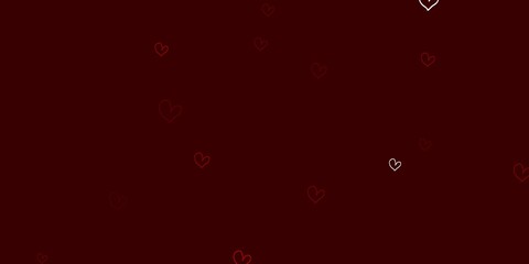 Light Green, Red vector pattern with colorful hearts.