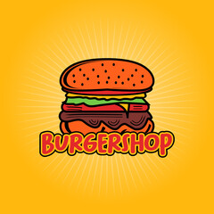 Illustration vector graphic of Burger logo. Design inspiration. Fit to your restaurant or cafe 