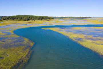 Salt marshes and estuaries are found throughout Cape Cod, Massachusetts. They provide calm nesting, feeding and breeding habitat for a variety of birds, fish, and marine invertebrates. 