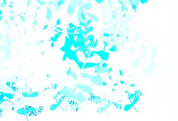 Light Blue, Green vector natural background with leaves.