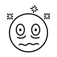 insomnia face icon, line style