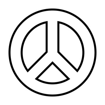 peace symbol icon, line style