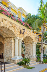 Architectural Elements of Historical buildings in the centre of Tulum,  Mexico.