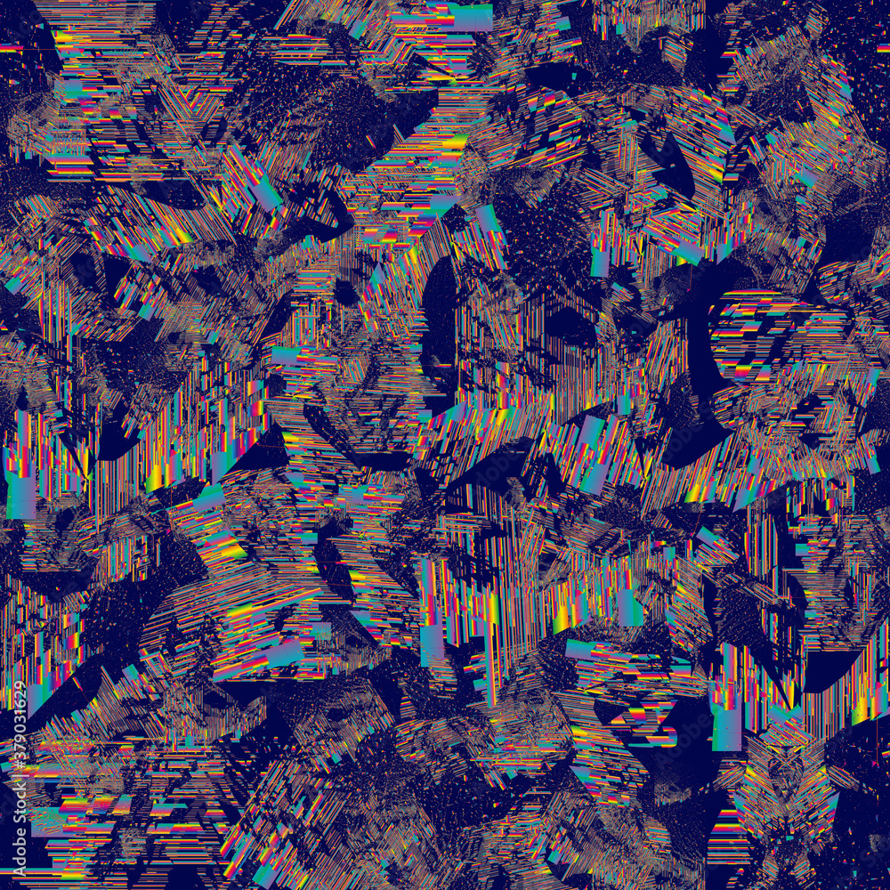 Poster Abstract geometric shapes seamless pattern background.