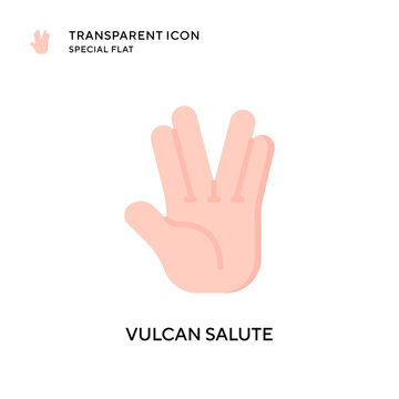 Vulcan salute vector icon. Flat style illustration. EPS 10 vector.