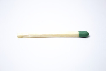 Wooden match with white background