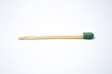 Wooden match with white background