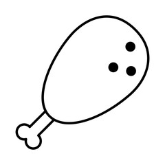 chicken thigh icon, line style
