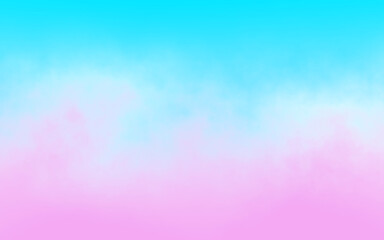 Abstract blue and pink soft cloud background in pastel colorful gradation.