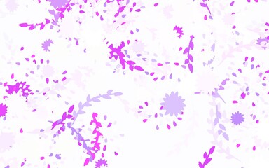 Light Purple vector doodle pattern with flowers