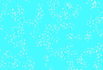 Light Blue, Green vector background with arithmetic signs.