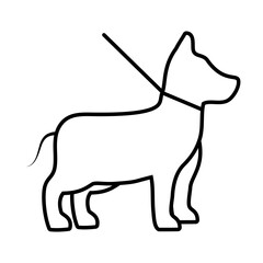 dog on leash icon, line style