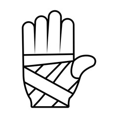 hand with bandages icon, line style
