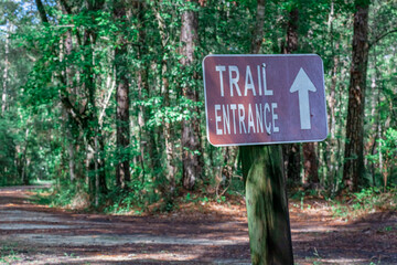 Trail entrance at a park
