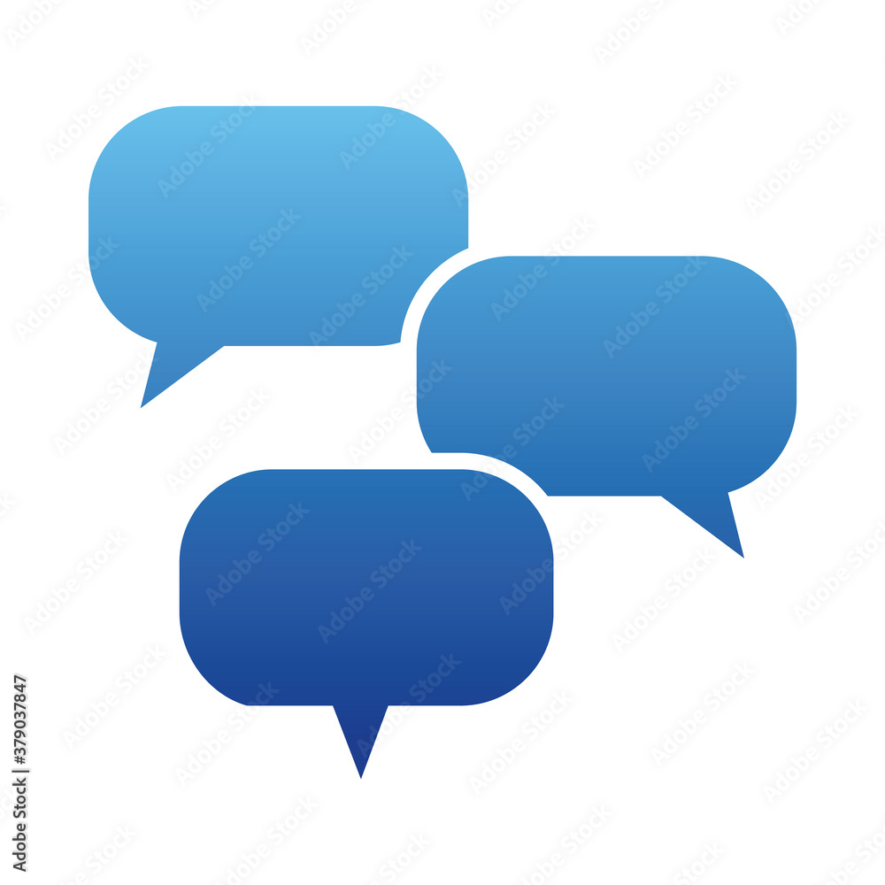 Wall mural speech bubbles icon, gradient style