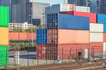 View of the railway container terminal. Customs area.