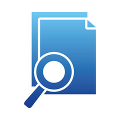 document pages and magnifying glass icon, gradient style