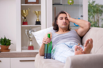 Man ex-champion suffering from alcoholism at home