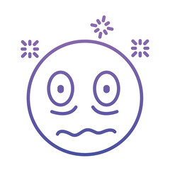 insomnia face icon, gradient style