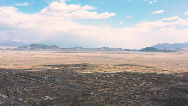 Aerial View Of Desert And Moutains 