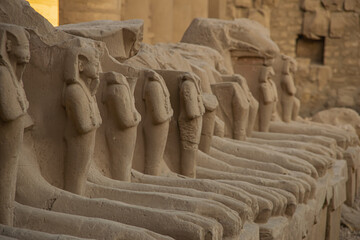 Historical destination, architecture and sculpture from Luxor Karnak, Egypt 2018