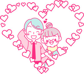 腕を組んで仲良さそうな年の差カップル