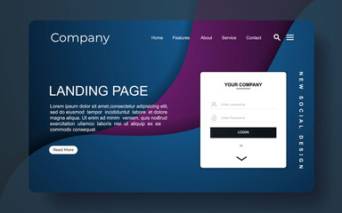 landing page with abstract background