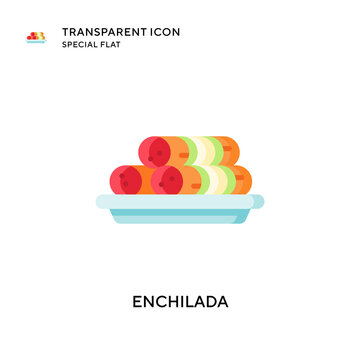 Enchilada Vector Icon. Flat Style Illustration. EPS 10 Vector.