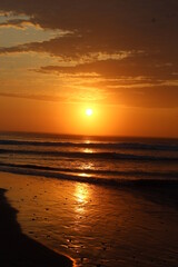 Naklejka premium sunset over the sea