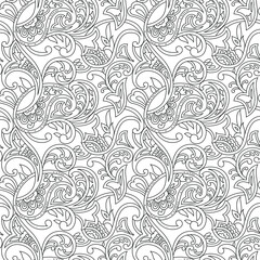traditional Indian paisley pattern on outline 