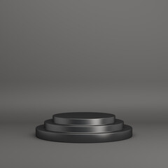 Black Friday sale podium, product display mock up on studio lighting background, template, 3D rendering illustration.