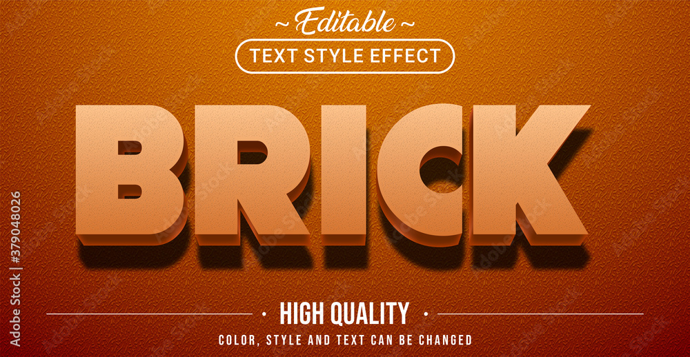 Aufkleber editable text style effect - brick theme style.
