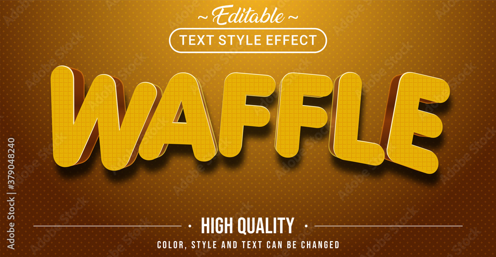 Poster Editable text style effect - Waffle theme style.