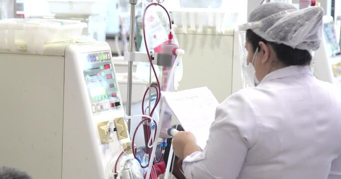 hemodialysis in people on the equipment