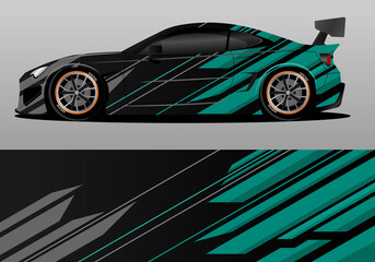 car wrap design with green geometry theme © enha