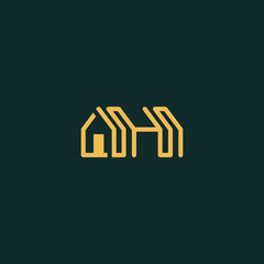 Initial letter H home house logo design. Vector illustration of H letter home shaped for company. Modern design flat icon template