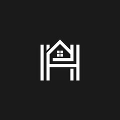 Initial letter H home house logo design. Vector illustration of H letter home shaped for company. Modern design flat icon template