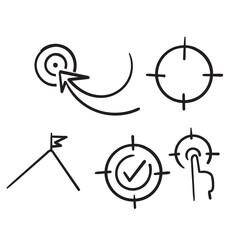 hand drawn Simple Set of Target and Goal Related Vector Line Icons doodle vector