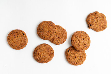 oatmeal Cookies Isolated on white background