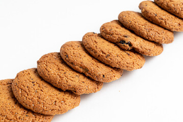 oatmeal Cookies Isolated on white background