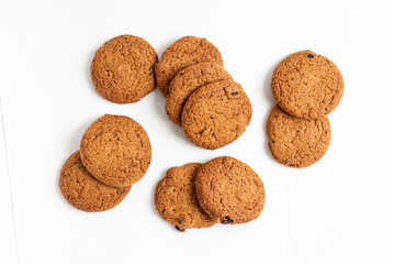 oatmeal Cookies Isolated on white background
