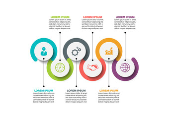 Business data visualization. timeline infographic icons designed for abstract background template milestone element modern diagram process technology digital marketing data presentation chart Vector
