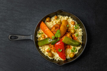 北アフリカ料理 クスクスと豆料理  Boiled chickpeas with couscous 