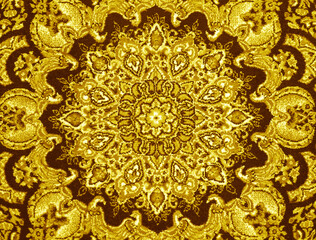  Gold fabric pattern abstract background with texture.

