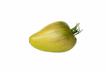 green tomato on a white background. Isolated tomato