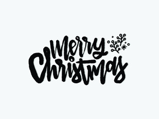 Merry Christmas. Hand written lettering isolated on white background.Vector template for poster, social network, banner, cards.	
