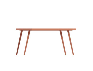 Wooden table household furniture flat vector illustration isolated on white background