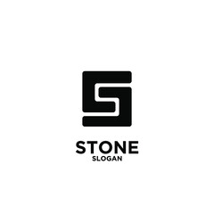 Fototapeta premium stone logo icon design vector illustration with abstract s letter isolated white background