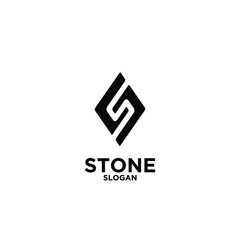 stone logo icon design vector illustration with abstract s letter isolated white background diamond shape