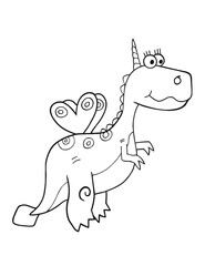 Cute Monster Coloring Page Vector Illustration Art